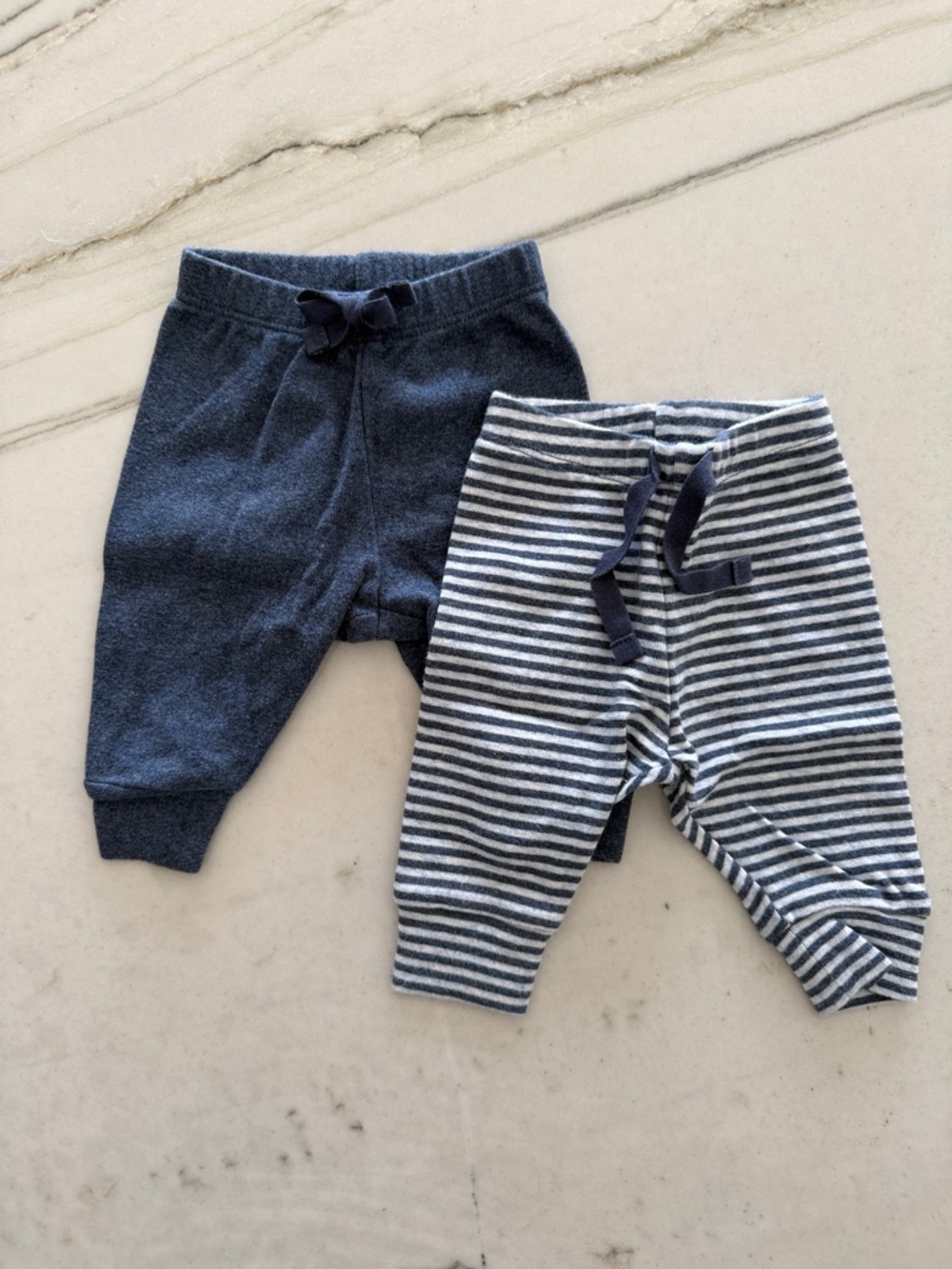 Baby GAP Newborn Leggings - Navy Solid + Navy/White Stripes